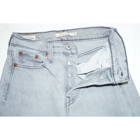 Levi's Premium Wedgie Straight Jeans – Size 25 – Gray Wash Button Fly Denim - Picture 7 of 16